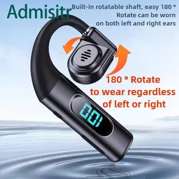 Беспроводная Bluetooth-гарнитура с подвесным ушным отверстием OWS Open Long Life Business Driving Running Большая емкость Single earphone чёрный