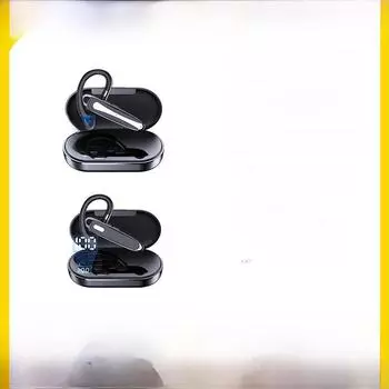 Беспроводная Bluetooth-гарнитура с заушным креплением: Длительный режим ожидания, водонепроницаемость, шумоподавление, цифровой дисплей для работы и вождения. YYK-530-1 Simple Edition