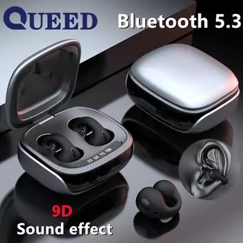 Беспроводная Bluetooth-гарнитура с зажимом для костной проводимости, большие электрические наушники с шумоподавлением, наушники без задержки чёрный