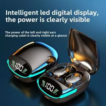 Беспроводная Bluetooth-гарнитура TWS In-Ear LED Light Touch Digital Display Mini Headset чёрный