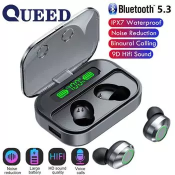 Беспроводная Bluetooth-гарнитура TWS с большим экраном Большая спортивная Bluetooth-гарнитура-вкладыш-вкладыш чёрный