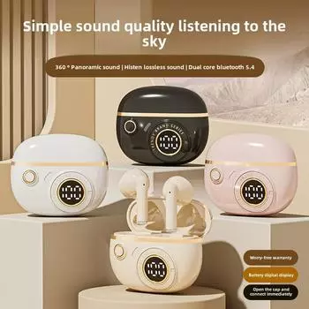 Беспроводная Bluetooth-гарнитура TWS с двумя наушниками Беспроводные внутриканальные стереонаушники с цифровым дисплеем Life чёрный