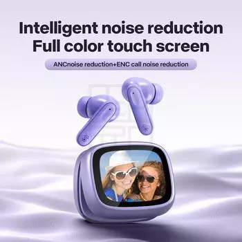 Беспроводная Bluetooth-гарнитура V14 — шумоподавление, мощные басы, внутриканальные стереонаушники фиолетовый