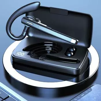 Беспроводная Bluetooth-гарнитура, водонепроницаемая, легкая, с одним ухом, BT 5.1, беспроводная гарнитура для бизнеса, офиса, вождения