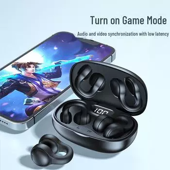 Беспроводная Bluetooth-гарнитура X58 Conduction: Конструкция с зажимом, шумоподавление, длительное время работы от аккумулятора, идеально подходит для занятий спортом и звонков X58 Clip-on чёрный