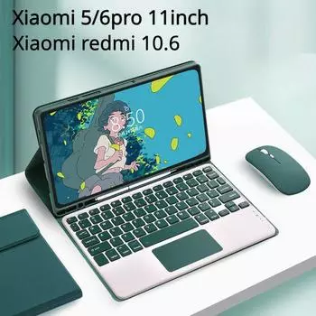 Беспроводная Bluetooth-клавиатура для Xiaomi Pad 5/6 Pro Redmi Pad 10,6 SE, силиконовый защитный чехол, кожаный флип-чехол A8 10.5 X200 X205