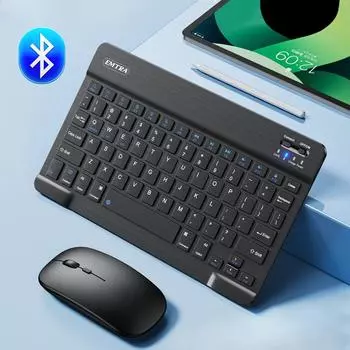 Беспроводная Bluetooth-клавиатура и мышь для Huawei Matepad 11,5s Samsung Redmi Tablet для iPad Air 11 2024 Mini Pro Клавиатура чёрный