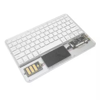 Беспроводная Bluetooth-клавиатура Многофункциональная акриловая клавиатура для Windows для Android для IOS Розовая белый