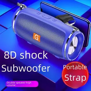 Беспроводная Bluetooth-колонка большого объема для использования на открытом воздухе и дома с сабвуфером и портативным мини-дизайном. Classic зелёный