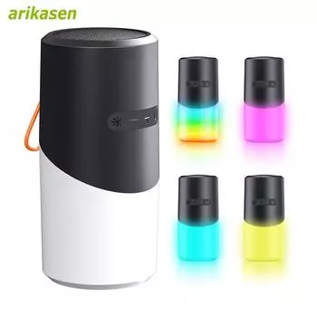 Беспроводная Bluetooth-колонка для кемпинга с 7-цветными светодиодными лампами, слот для TF-карты, TWS-сопряжение, Bluetooth 5.3, водостойкий микрофон зелёный