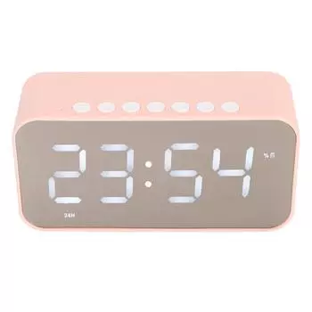 Беспроводная Bluetooth-колонка Стереозвук Шумоподавление Отображение температуры Голосовое вещание FM розовый