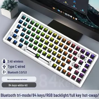 Беспроводная Bluetooth механическая клавиатура DIY Kit, RGB, три режима, 84-108 клавиш