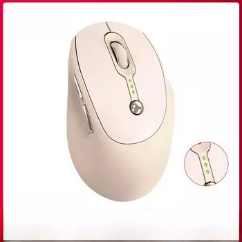 Беспроводная Bluetooth-мышь Leilang Q7 с функцией подзарядки и дисплеем питания, бесшумная, совместимая с USB-C, розовая