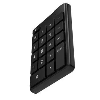 Беспроводная цифровая клавиатура BT5.1 Цифровая клавиатура 19 клавиш Ультратонкий дизайн Портативная мини-цифровая клавиатура Эргономичная чёрный