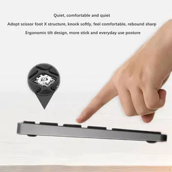 Беспроводная цифровая клавиатура Number Pad, портативная бесшумная канцелярская клавиатура с 35 клавишами для ноутбуков Silver and Gray