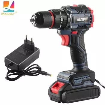 Беспроводная дрель 21 В, быстрозажимной патрон 10 мм 3/8 дюйма, литий-ионный аккумулятор 1,3 А·ч, сцепление 25+3, 2 регулируемые скорости для сборки, ремонта и самостоятельного изготовления