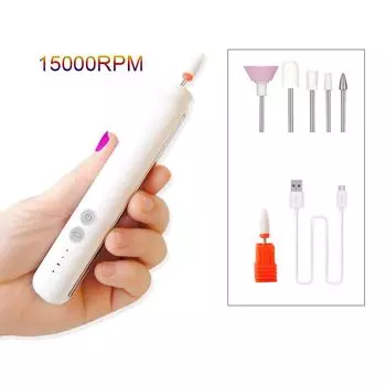 Беспроводная дрель для ногтей, перезаряжаемая фреза для маникюра и педикюра, набор портативных пилочек для ногтей, оборудование для полировки ногтей красный