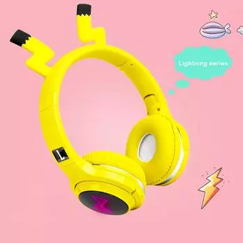 Беспроводная гарнитура Bluetooth 5.0, складная серия, светодиодная беспроводная спортивная ушная гарнитура, детский подарок, компьютерная гарнитура розовый