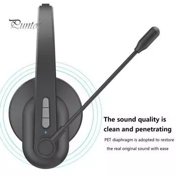 Беспроводная гарнитура Bluetooth-совместимая 5.0 шумоподавление водитель грузовика наушники-вкладыши с микрофоном для бизнеса чёрный