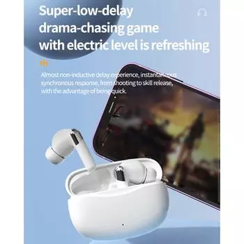 Беспроводная гарнитура BT5.4 с интеллектуальным шумоподавлением, встроенным микрофоном для вызовов в HD-качестве, автонастройка белый