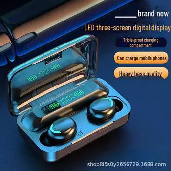 Беспроводная гарнитура F9.M90 Pro с двумя наушниками Bluetooth 5.3, сенсорным управлением и цифровым дисплеем, зарядка F9