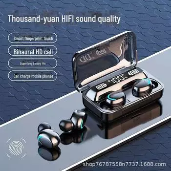 Беспроводная гарнитура F9 M90 Pro Touch с двумя наушниками Bluetooth 5.3 с аккумулятором и цифровым дисплеем F9