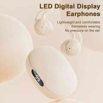 Беспроводная гарнитура с шумоподавлением, интеллектуальное сенсорное управление, мягкие силиконовые вкладыши с цифровым дисплеем, Bluetooth-совместимые наушники 5.3 чёрный