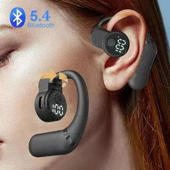 Беспроводная гарнитура с заушным креплением Bluetooth 5.4, наушники с вращением на 180°, Hi-Fi стереонаушники с шумоподавлением, спортивные водонепроницаемые вкладыши