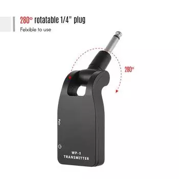 Беспроводная гитарная система 2,4G, передатчик и приемник, встроенная литиевая аккумуляторная батарея, 30 м. чёрный