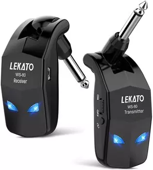 Беспроводная гитарная система, электрогитара, черная, USB, заряжается напрямую от гитары, усилитель для электрогитары, 8 часов непрерывного использования, 4 канала