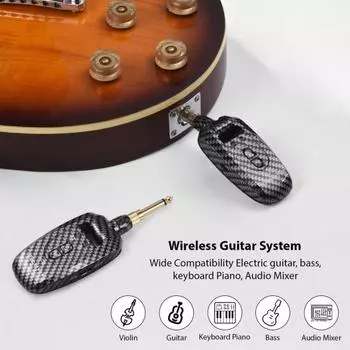 Беспроводная гитарная система, перезаряжаемый беспроводной гитарный передатчик-приемник с дальностью передачи 50 м для электрогитары, баса