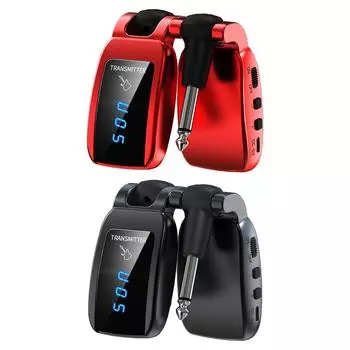 Беспроводная гитарная система USB перезаряжаемый мини-штекер гитарный усилитель 4 канала гитарный передатчик приемник для электрогитары красный