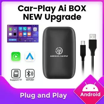 Беспроводная и проводная CarPlay Android Auto Ai Box Универсальная поддержка обновления автомобиля Поддержка Netflix YouTube Навигация GPS Зеркальный адаптер