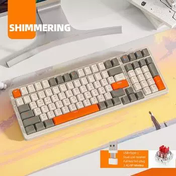 Беспроводная игровая механическая клавиатура K96 2.4G с 100 клавишами и возможностью горячей замены по Bluetooth 5.0, двойная клавиатура ISSI Silencing для ноутбука