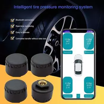Беспроводная интеллектуальная система контроля давления в шинах автомобиля с дисплеем на телефоне. Приложение Bluetooth. Транспортные средства. Tpms для грузовиков, мотоциклов, для Лос-Анджелеса. Android.