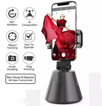 Беспроводная камера Ramidos с вращением на 360°, отслеживание объектов, интеллектуальная съемочная камера, палка для селфи One Size чёрный