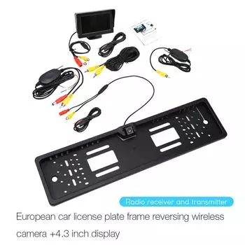 Беспроводная камера заднего вида, камера номерного знака автомобиля, 170 градусов, 4,3-дюймовый TFT-монитор для автомобиля