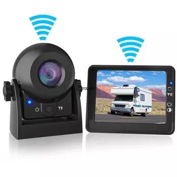 Беспроводная камера заднего вида WiFi с 3,5-дюймовым ЖК-монитором AHD IP68 Водонепроницаемая камера заднего вида для автомобиля и грузовика None чёрный