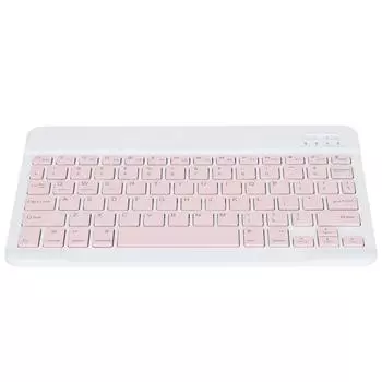 Беспроводная клавиатура 10 дюймов Ультратонкий Нескользящий дизайн Бесшумный тип Быстрая Портативная клавиатура для Android розовый