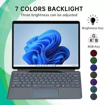 Беспроводная клавиатура для Microsoft Surface Pro 8 X 13,0 дюймов, чехол с сенсорной панелью и съемной крышкой с подсветкой для Surface Pro 3 4 5 6 7 Surface Pro X 13