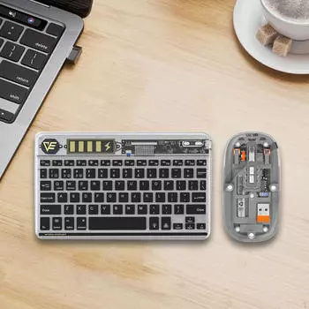 Беспроводная клавиатура и мышь Combo Office Home Portable с подсветкой для ноутбука чёрный