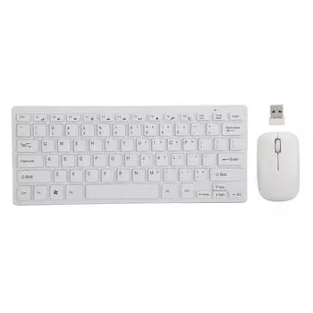 Беспроводная клавиатура K03 с клавиатурой и мышкой 2.4G Mini и удобная беспроводная клавиатура с пленкой для клавиатуры белый