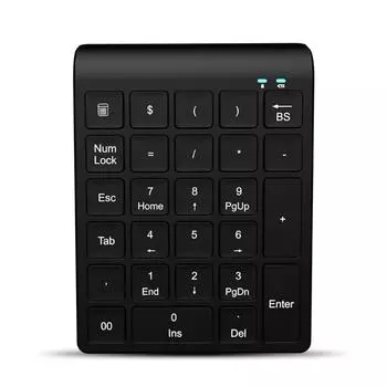 Беспроводная клавиатура с 27 цифровыми клавишами, 2,4 ГГц, цифровая клавиатура, совместимая с Bluetooth для настольных ПК, ноутбуков, бухгалтерского учета