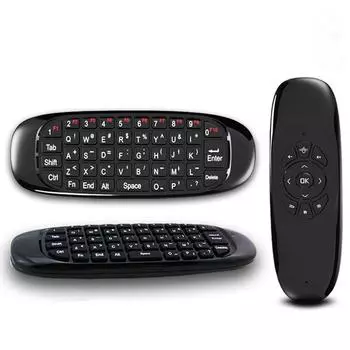 Беспроводная клавиатура VAORLO для 6-осевого гироскопа 2,4 ГГц, беспроводная мышь Fly Air с пультом дистанционного управления для Smart TV, мини-ПК чёрный