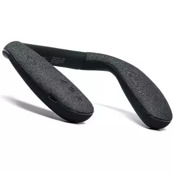 Беспроводная колонка с шейным ободом — 3D стереозвук, 12 часов воспроизведения, низкая задержка для игр/ТВ, быстрая зарядка Type-C, носимый динамик чёрный