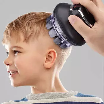 Беспроводная круговая машинка для стрижки волос со светодиодным дисплеем, регулировка длины 3–12 мм, набор для самостоятельной стрижки, безопасная бритва для волос на 360°, триммер для волос для мужчин