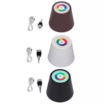 Беспроводная лампа для бутылок с 3 цветовыми температурами RGB, плавной регулировкой яркости, перезаряжаемая сенсорная светодиодная лампа для бутылок вина Coffee Color