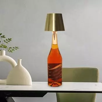 Беспроводная лампа в бутылке, 3 цвета, бесступенчатое затемнение, мерцание, легко установить, USB перезаряжаемая лампа для бутылки, светодиодная настольная лампа оранжевый