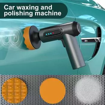 Беспроводная машина для полировки автомобиля, 2000 об/мин, беспроводной комплект для полировки автомобильных буферов, 4000 мАч, зарядка через USB, цифровой дисплей для бытовой детализации/вощения автомобиля чёрный