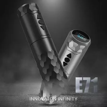 Беспроводная машина для татуировки с высоким крутящим моментом, ручка с литиевой батареей, источник питания 1400 мАч для перманентного макияжа, искусство татуировщика чёрный